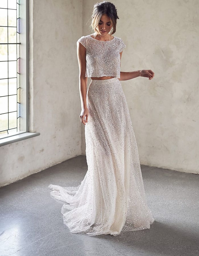 Anna Campbell Meadow topper Wedding Dress