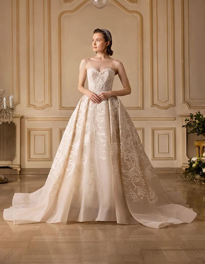 Saiid Kobeisy Strapless embroidened dress