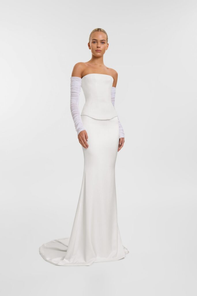 KYHA Studios Diamond Sleeves Wedding Dress